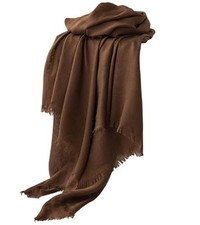 Women Summer Scarfs Large Long Lightweight Linen Beach Gauze Shawl Wrap Brown