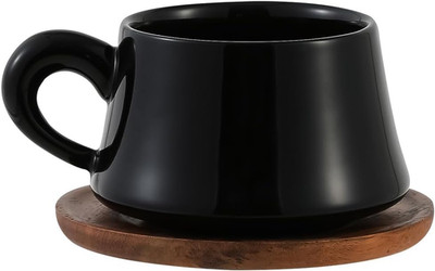 7oz Ceramic Coffee Cup with Saucer Microwave Dishwasher Safe Tea Espresso Latte