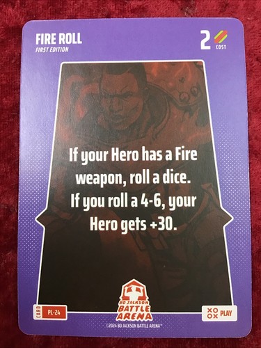BO JACKSON BATTLE ARENA CARD ~ "FIRE ROLL ~ 2 COST ~ #PL-24
