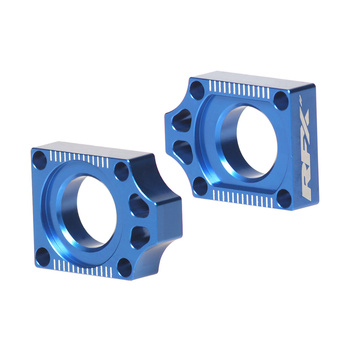 RFX Pro Rear Axle Adjuster Blocks Yamaha YZ125/250 02-08 YZF250/450 02-08 Blue