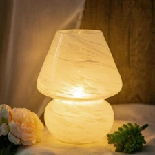 Mushroom Lamp, Battery Operated Lamps Timer, Cordless Table Lamp with LED Bul...