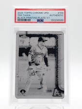 TIM TAWA 2025 TOPPS CHROME UPDATE BLACK PRINTING PLATE 1/1 RC PSA AUTH Q4115