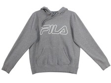 Fila Mens Gray Hoodie Sweatshirt Pullover With Kangaroo Pocket Drawstring Hood