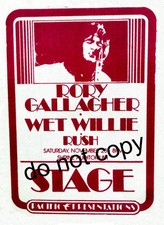Rory Gallagher + Rush + Wet Willie pase de escenario Shrine Auditorium, 23/11/74
