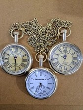 Antique Elgin Brass Pocket Watch Collection   Lot of 3 Vintage Timepieces