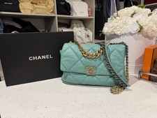 CHANEL 19 Large Turquoise Multi Metal Shoulder, crossbody, top handle