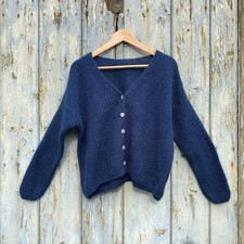 Cardigan Soft Wool Mohair Alpaca Mix Long Sleeve One Size