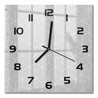 Glasuhr Wanduhr Glas-Wanduhr Geometrischer Hintergrund Schwarze Zeiger 30X30 Cm