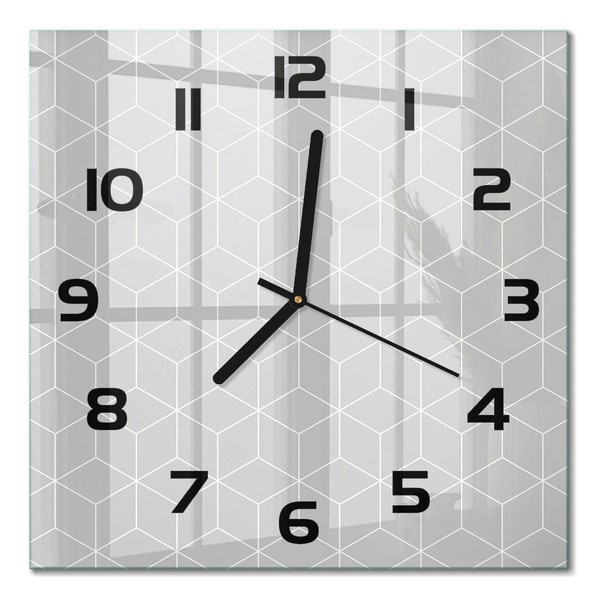 Glasuhr Wanduhr Glas-Wanduhr Geometrischer Hintergrund Schwarze Zeiger 30X30 Cm-image