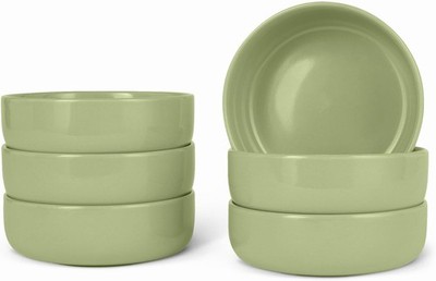 Amazon Basics Schüsseln aus glasiertem Steinzeug, 6-teiliges Set, spülmaschinenfest, 13,97 cm