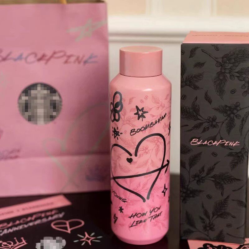 Starbucks x BLACKPINK Graffiti Thermos Cup, Black Pink Tumbler | eBay