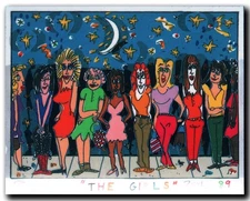 James Rizzi "THE GIRLS" magnet / magnetic sign after 3D construction from 1989