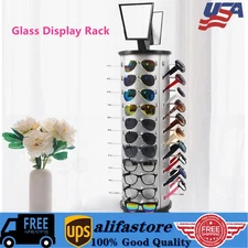 Glasses Rack Holder Sunglasses Display Stand Organizer 360° Rotating 44 Pairs US