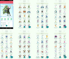 Pokémon Acc Go - Lvl35 - 55 Shiny - 44 Legen...