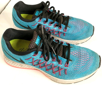 Nike Womens Air Zoom Pegasus 32 749344-408 Blue Running Shoes Sneakers Size 8.5
