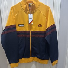 Retro style Track Jumper Jacket Ellesse Heritage Rimini  Top Yellow Maroon Blue