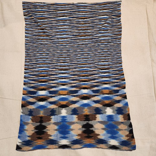 Vintage Missoni Immaginazione Multicolored Knit Scarf Wrap Blue Brown Black
