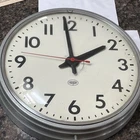 Vintage Large School Wall Clock Faraday Union Made Tested Works Metal
