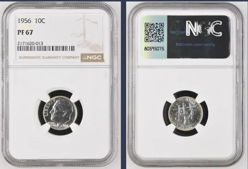 1956 Proof Roosevelt 10C NGC PF 67 *fresh slab*