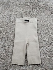 Fear of God Essentials Shorts Womens Small Beige Ribbed Knit Stretch Leggings