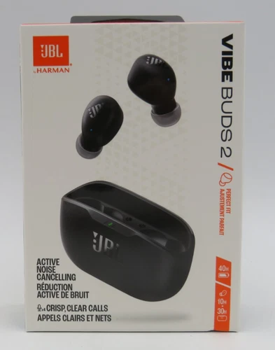 JBL Vibe Buds 2 True Wireless Bluetooth Noise Canceling Earbuds Black NEW SEALED