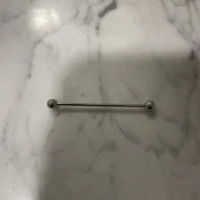 New  Barbell Collar Stay Bar Clasp Clip Silver  Plated