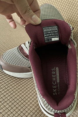 SKECHERS Air Cooled Memory Foam Women's Low Top Lace Up Sneakers Maroon Gray