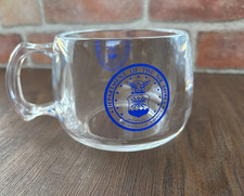Clear Air Force mug with cover or coaster, made in the USA