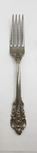 Wallace Grande Baroque Sterling Silver Salad Cake Forks 7 1/2" with Monogram