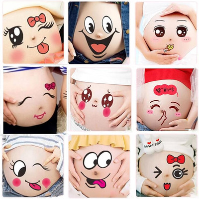 Photo Booth Props for Pregnant Woman,Expectant Mothers Baring Belly Bump Paster