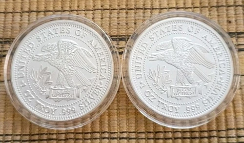 2- Northwest Territorial Mint 1 oz .999 Fine Silver Trade Unit Rounds