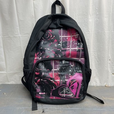 Women s Girls Roxy Clear Sight Backpack Pink/Black Logo School Bag (Pre-Owned)