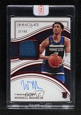2022-23 Panini Immaculate Rookie Red 37/49 Wendell Moore Jr #127 Patch Auto 1a07
