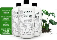 Elm Dirt Plant Juice Organic Fertilizer for All Purpose Plants - 3 Bottles 