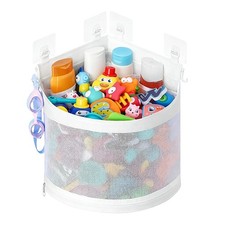 Breathable Mesh Corner Bathtub Toy Organizer 33x33x23cm Flexible Design