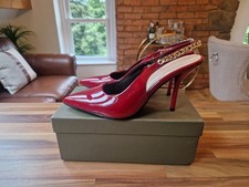 Patent red slingbacks chain trim strappy heels BNIB Size UK 6 Size US 8.5 BNIB