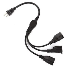 [UL Listed]  1 to 3 Outlet Power Splitter Cord 3.3FT/1M (NEMA 5-15P to NEMA 5 