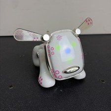 Hasbro Sega 2007 Interactive iDog Robot Dog White W/ Pink Flower Working