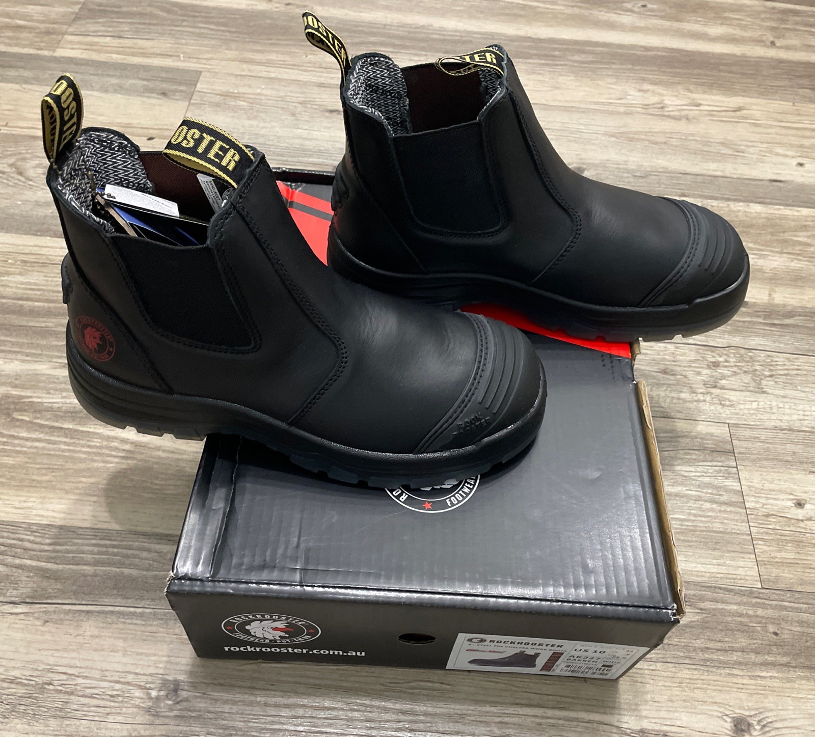 ROCKROOSTER Gammon Steel Toe Chelsea Leather Work Boots Men’s Size 10 AK227