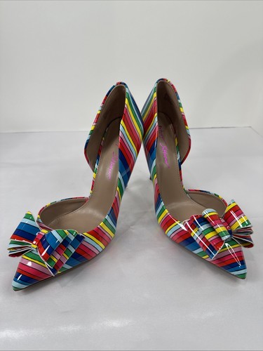 Betsey Johnson Prince-P Pumps Schleife mehrfarbig gestreift 9,5