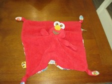 Sesame Street ELMO Baby Security Blanket pacifier holder 14" knots lovey