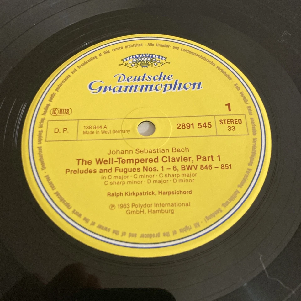 Bach: The Well-Tempered Clavier, Kirkpatrick, DG 2891-545/549, 5 LP, 1966, EX - Image 4 of 4