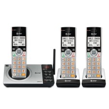 AT T DECT 6.0 Expandable Cordless Phone With Answering System, Silver/Black With