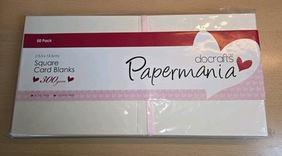 Docrafts Papermania  Blankokarte + Umschlag  13,5 x 13,5cm Creme 50 Stk. OVP