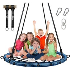45" 750lbs Spider Web Tree Swing for Kids  Adults, Outdoor Steel Frame Sauce...