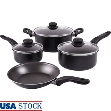 7 Piece Non Stick Aluminum Cookware Set Includes Saucepans Dutch Oven Frying Pan