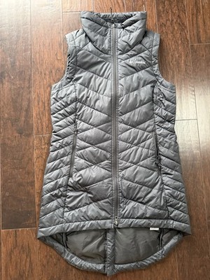 Columbia Women s Medium Black long Heavenly Omni heat vest black long vest 