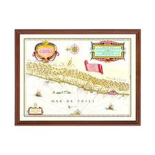 Old Map of Chile 1665 - Vintage Chile Art Wall Decor