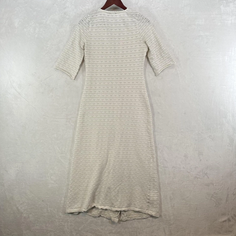 Vestido midi boho tejido frontal con ojales de encaje con botones crema 6 para mujer de diseño ASOS Foto 3 de 4