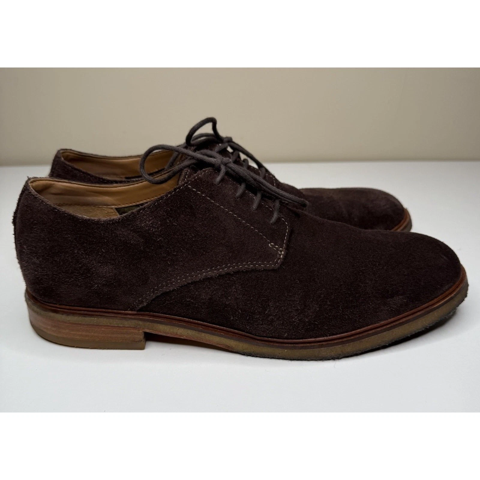 Clarks Clarkdale Moon Oxford Uomo 11 Marrone Scamosciato Crepe Gomma Suole Lacciate